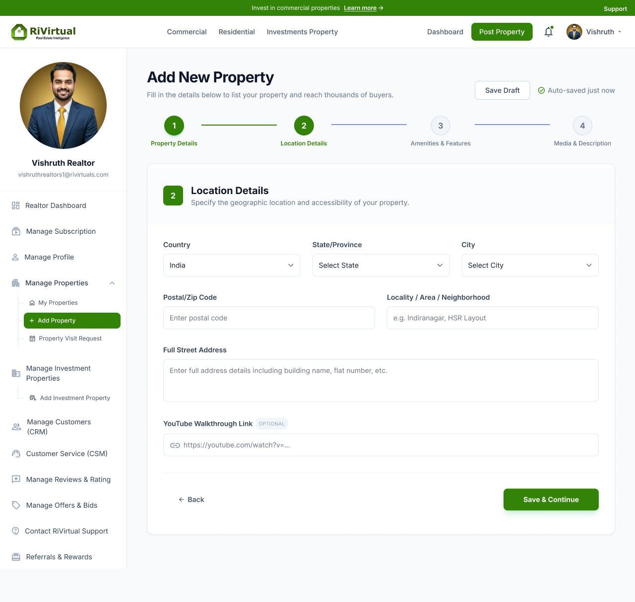 Property posting revamp — location details